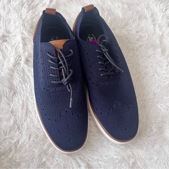 G.H. Bass & Co. Mens Kole Knit UL X Casual Oxford Shoe - 10.5 M Navy/Tan - Picture 6 of 15